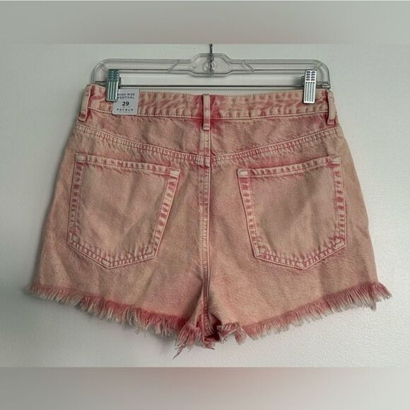 PacSun Pink Frayed Denim Shorts - Picture 2 of 5